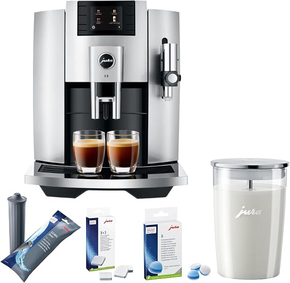Jura E8 Automatic Espresso Machine Bundle