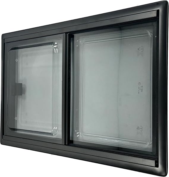 Shield Autocare© Camper Van Sliding Narrow Frame Windows With Blackout Blinds Flynet Screen For Motorhome Horsebox Boat Conversion (900x500mm)