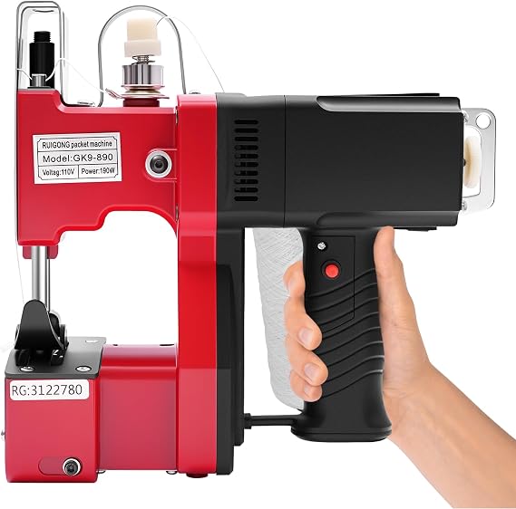 Electric Bag Sewing Machine - Ind. Handheld Bag Closer & Closing Stitcher GK9-890 for Woven Rice & Leather Bags