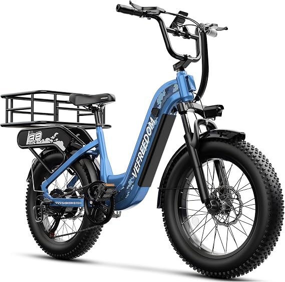 VEFREEDOM 1500W Motor Electric Bike for Adults 80 Miles 20" x 4 Fat Tire Ebike 48V 20Ah Removable Battery Mountain E Bike Commuter Full Suspension Bicycles Men Women
