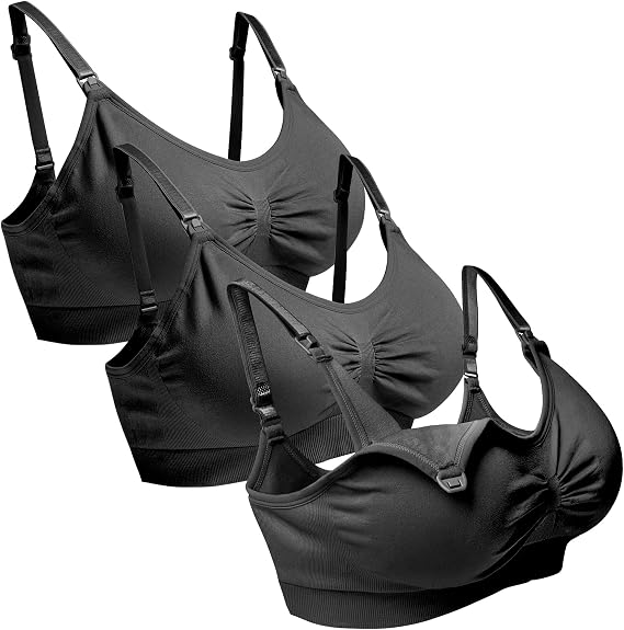 Maternity Nursing Bra Seamless Breastfeeding Bras for Women 3 Pack S-XXL