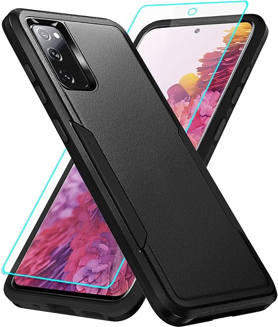 for Galaxy S20 FE 5G Case with Screen Protection: Heavy Duty Protective Shockproof and Scratch Proof Cell Phone case for Samsung Galaxy S20 FE 5G-Black