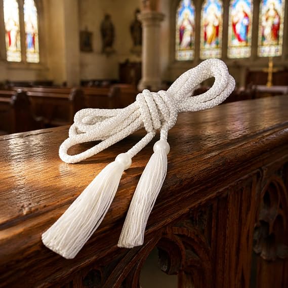 10ft Rope Cincture - White Colour for Altar Servers and Church Use