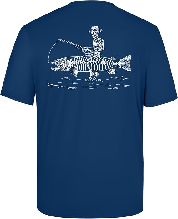 Men's Fishing Shirt Short Sleeve, UPF 50+ Sun Protection T-Shirt