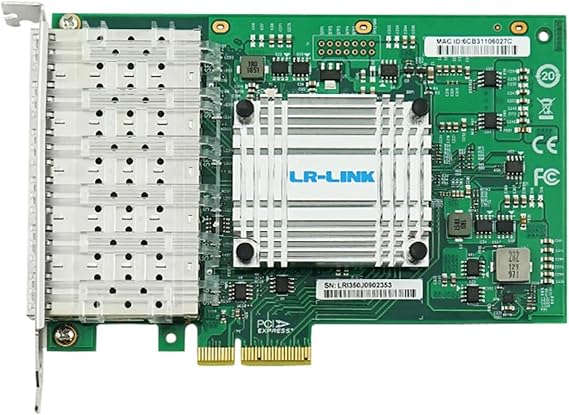 PCIe x4 Network Adapter, Six-Optical Gigabit SFP Ethernet Network Card