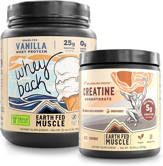 Earth Fed Muscle Vanilla Whey & Creapure Creatine Performance Bundle