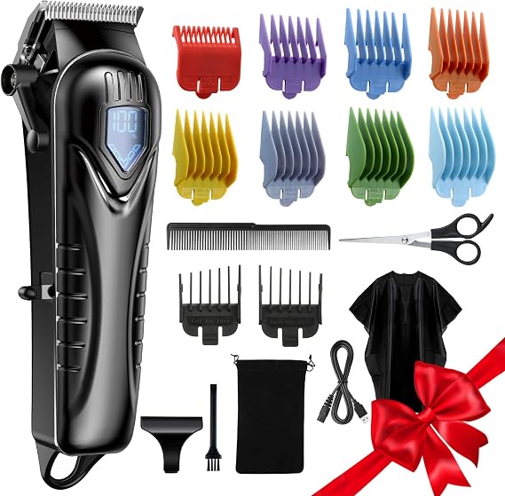 Chicclly Low Noise Hair Clippers for Men & Women with 10 Color Guide Combs