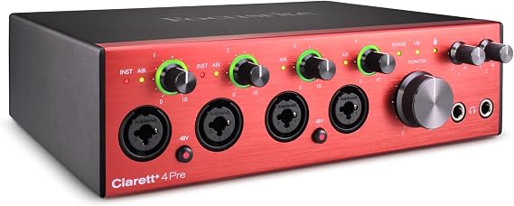 Focusrite Clarett+ 4Pre 18-In/8-Out USB-C Audio Interface