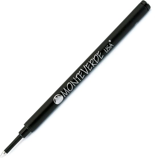 Monteverde Medium Rollerball Refill for Most Rollerball Pens, 6/Pack, Black (G233BK)