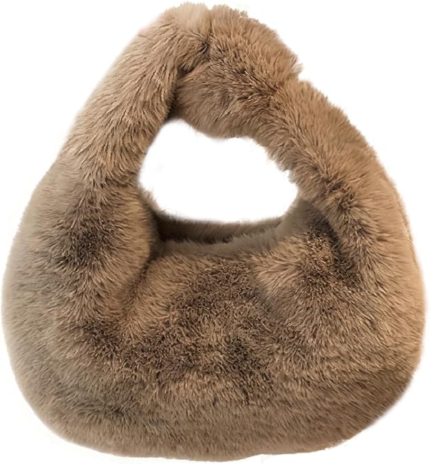 Tote Fluffy Bag Faux Fur Purses for Women Plush Handbag Cute Purse For Autumn And Winter