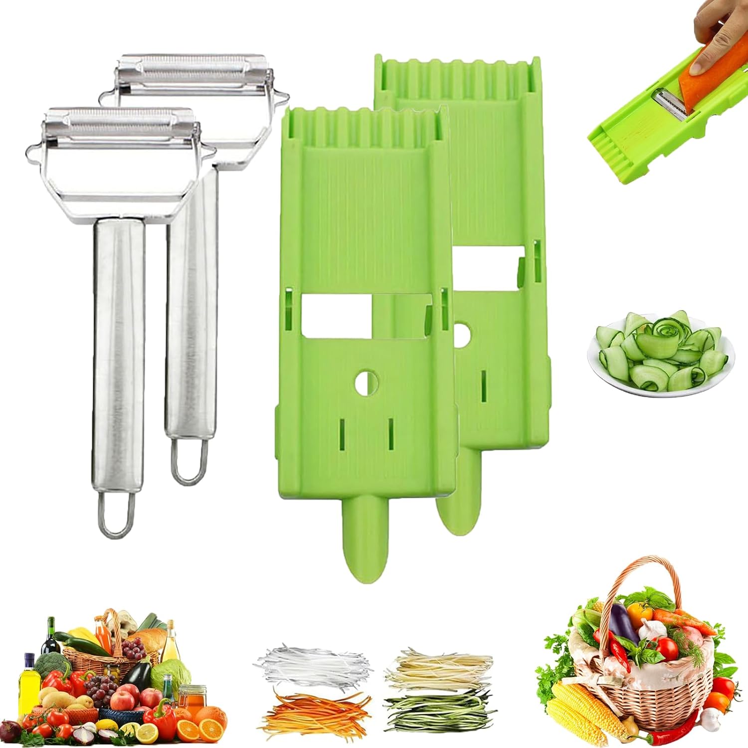Cookaroos Peeler, Zestio Peeler, Multipelador De Patatas, Multi Potato Peeler, Multi Double Knife Peeler, Vegetable Cutter, Veggie Slicer, For Carrot Potato Melon Gadget Vegetable Fruit 2pcs