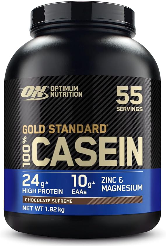 Optimum Nutrition Gold Standard 100% Casein Slow Digesting Protein Powder with Zinc and Magnesium, Support Muscle Growth & Repair Overnight, Chocolate Supreme, 55 Servings, 1.82 kg