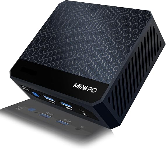 Mini PC, Mini Desktop Computer with 12th Gen N95 (up to 3.6GHz) 16GB DDR4 512GB SSD, 4xUSB 3.2, 2x4K HDMI, 1xLAN, WiFi5, Bluetooth 4.2, Mini Server for Business, School, Office, Home(Black)