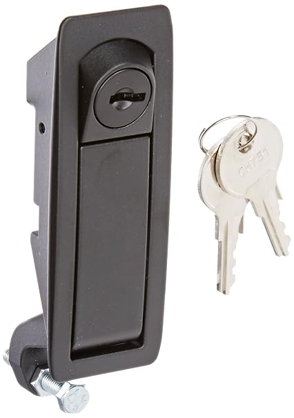 Southco C2-32-25 Series Powder Coated Zinc Alloy Adjustable Lever Hand Operated Compression Latch, 0.20" Thick, 0.04"-0.94" Grip Range, Black