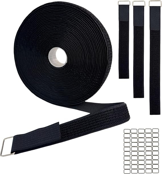 1" x 32ft Heavy Duty Hook and Loop Cinch Straps, 50 Metal Buckles