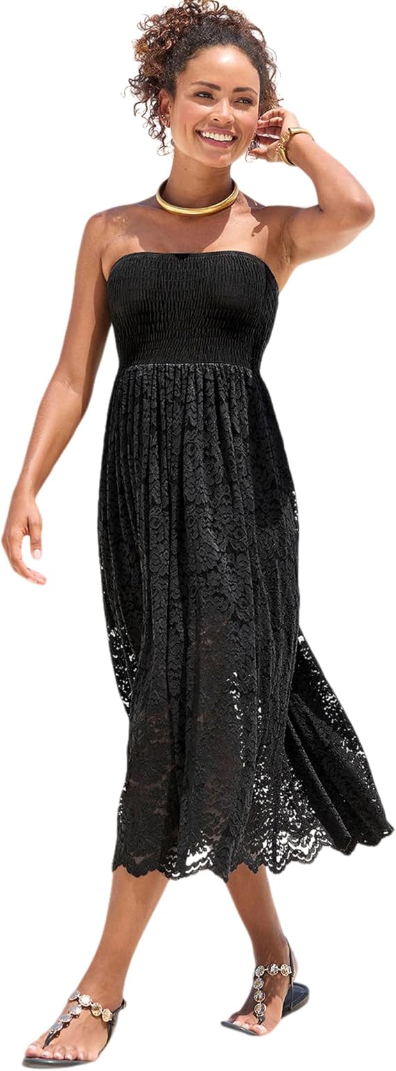 LASCANA Women's Convertible Lace Dress