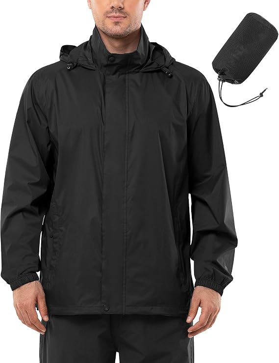 Outdoor Ventures Men's Waterproof Jackets Lightweight Windproof Raincoat