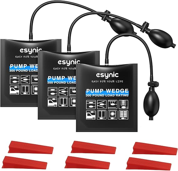 eSynic 3 Pack Durable Air Wedge Bag Kit with 6 Wedges-Easy to Use
