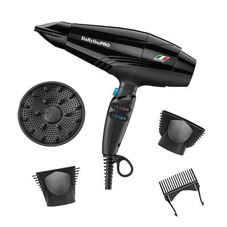BaBylissPRO Hair Dryer, Nano Titanium Rapido 2000-Watt Blow Dryer, Hair Styling & Appliances, Black, BRAP1