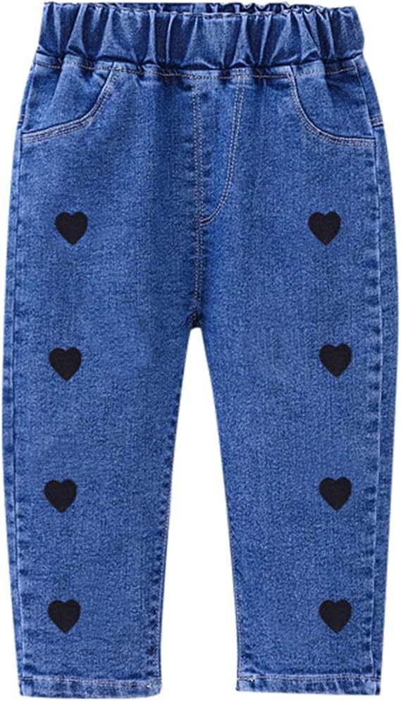 Girls Jeans, Baggy Jeans for Girls Wide Leg Ripped Elastic High Waisted Denim Pants Y2K Teen Vintage Streetwear 4-15Y