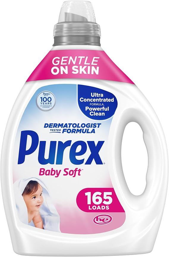 Purex Baby Soft Liquid Laundry Detergent, 82.5 fl oz, 165 Loads