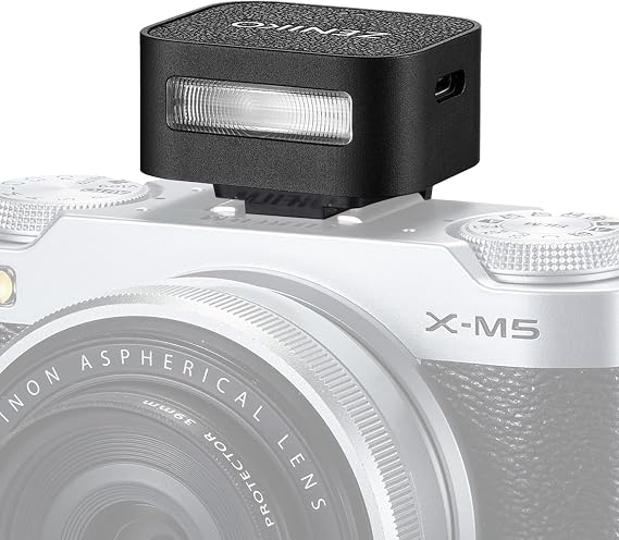 ZAEZF04 On-Camera Flash 2 Power Levels Type C Charging Universal Hot Shoe Mount 372 Full Power Flash for Cameras