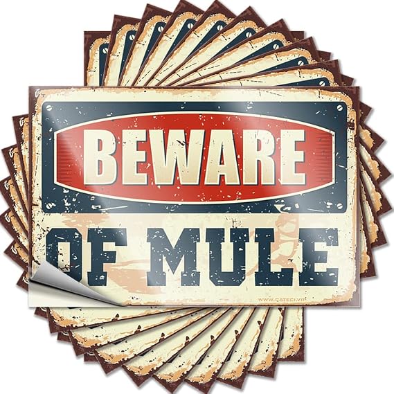 Car Stickers and Decals Beware of Mule Funny Sticker 10 Pcs Tool Decal Car Stickers for Windows (Size : 8X12CM)