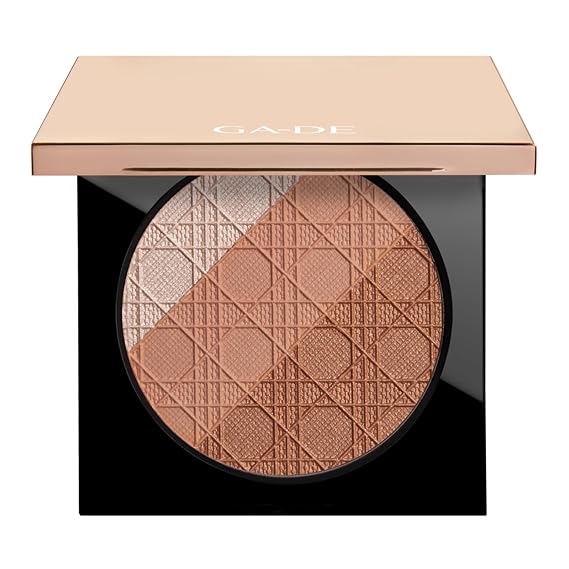 GA-DE Glow FX Natural Face Palette - Blush for Cheeks, Bronzer Powder, and Highlighter Makeup - Enriched with Jojoba Oil - 135 Cool and Cozy - 0.42 oz | Blush for Cheeks, Bronzer Powder, Highlighter Makeup, Enriched with Jojoba Oil