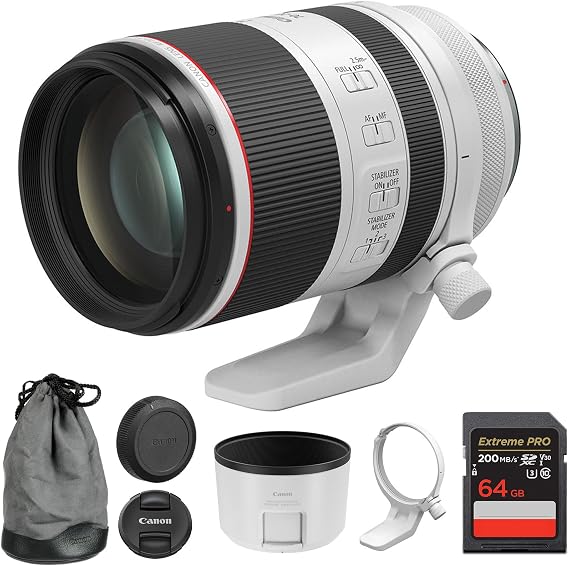 Canon RF 70-200mm f/2.8L is USM Lens (3792C002) Bundle | For Photography & Video | Pro-Level Versatility | Compact Design + 64GB Memory Card
