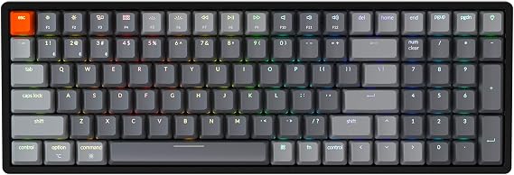 Keychron K4 RGB Hot Swappable Mechanical Keyboard, 96% Layout Bluetooth Wireless/USB Wired Computer Keyboard with Super Brown Switch Aluminum Frame for Mac Windows-Version 2