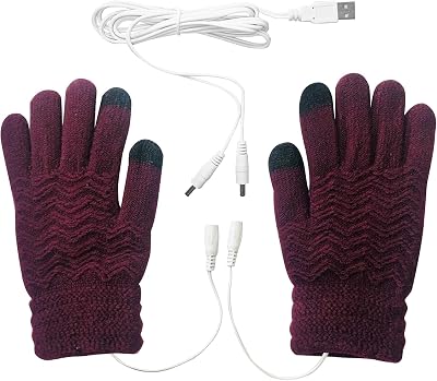 USB Heated Touchscreen Winter Warm Full Finger Gloves for Women & Men - Unisex Anti-Slip for Working and Typing