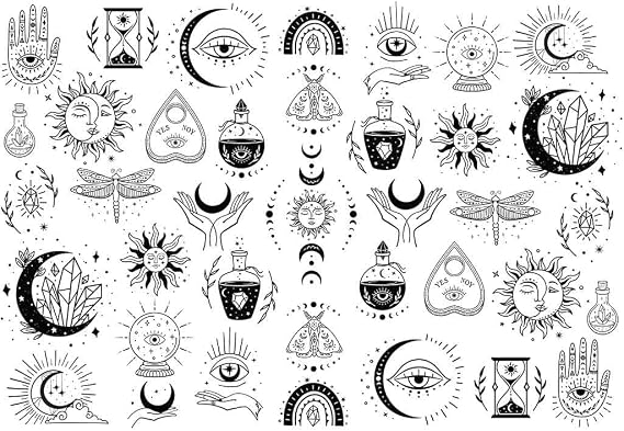 Ceramic Decals, Underglaze Transfer - Mystical (Black)
