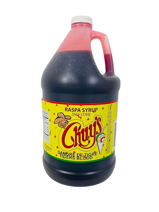 Tiger's Blood Sno Cone Syrup 1 Galon 128 Ounce Raspa Sangre de Tigre Flavor Chuy's