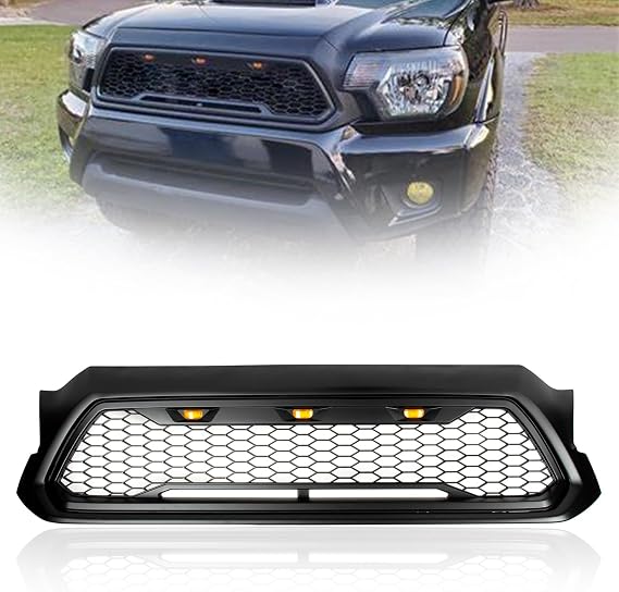 Car Front Grill Black Mesh Grille Guards Compatible for 2012-2015 Tacoma