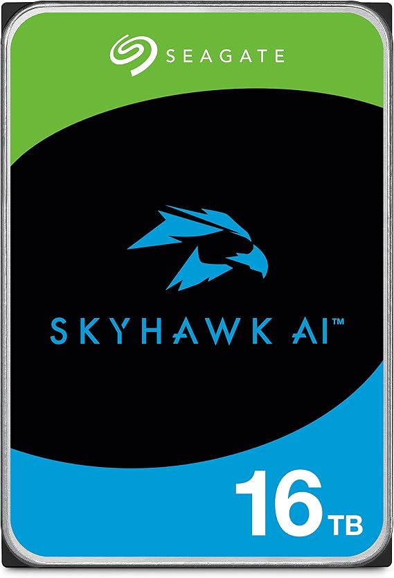 Seagate Skyhawk AI 16TB Video Internal Hard Drive HDD 3.5 Inch SATA 6Gb/s 256MB Cache for DVR NVR Security Camera System with Drive Health Management and in-House Rescue Services (ST16000VE000)