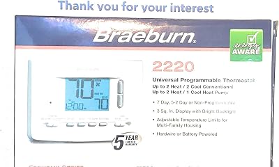 Braeburn 2220 Universal 7, 5-2 Day or Non-Programmable 2H  2C