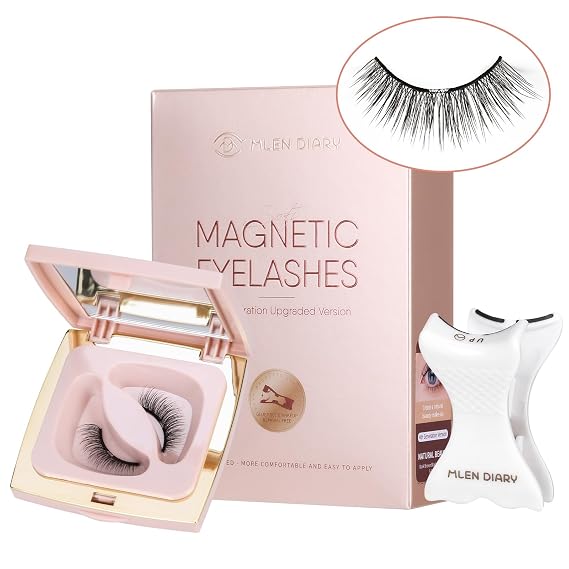 Dual Magnetic Eyelashes, Soft Magnetic Lashes Without Eyeliner, Reusable Lightweight Magnetic False Eyelashes with Applicator for Natural Makeup, No Need Glue