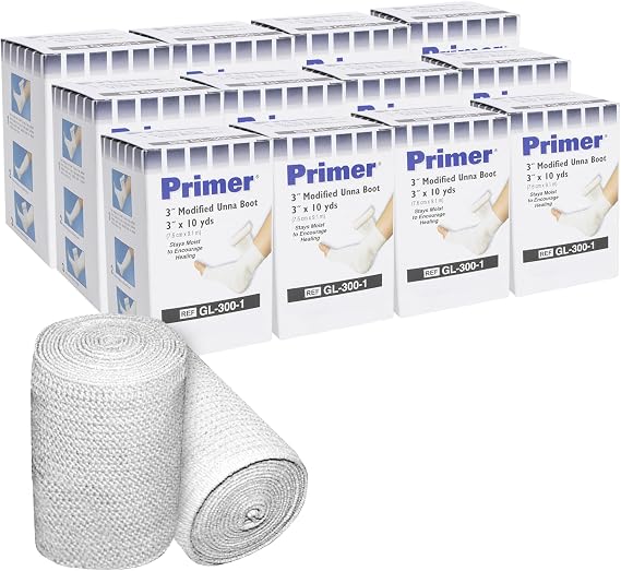 Unna Boot with Zinc Oxide, 3 x 10 Yd, 1 Case of 12, Individually Wrapped