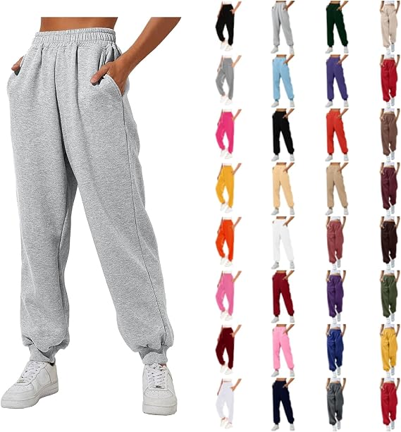 Aniywn Women's Casual Cinch High Waist Sport Running Jogging Harem Pants Sweatpants Jogger Pants Baggy Trousers