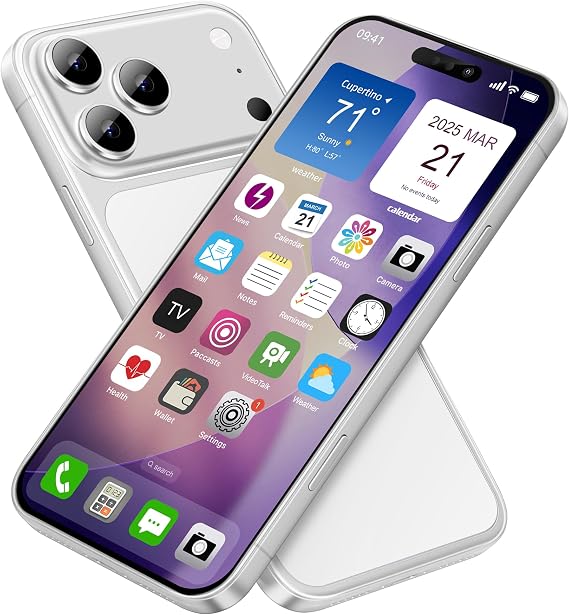 Dummy Fake Phone Model, Looks Like Real Phone Dummy Compatible with Phone 17 Pro, Prank Stuff Decoy Pear Non-Working Toy Phone 17 Pro for Kids (Silver)