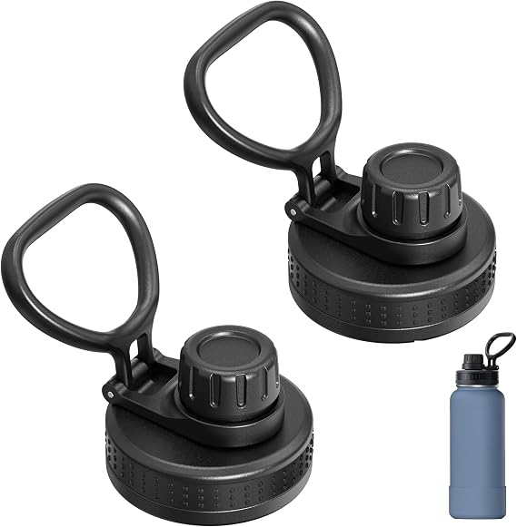 Replacement Lid for Hydrapeak Wide Mouth 14 26 32 40 50 oz Water Bottles | Spout Lid with Flexible Handle for Hydrapeak, BPA-free, Leak-Proof, for Class, Working Out and Hiking