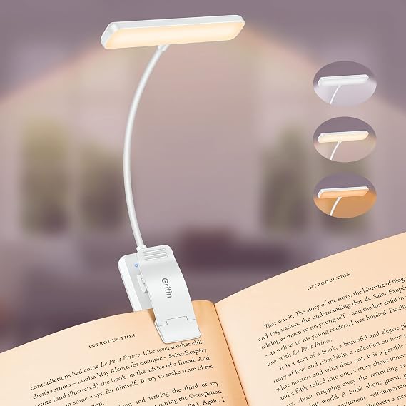 Gritin 19 LED Rechargeable Book Light for Reading in Bed
