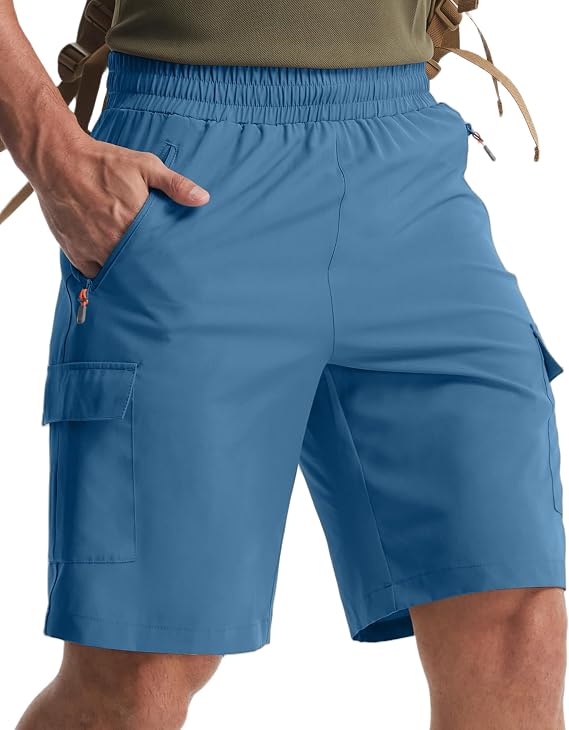 Libin Men's Hiking Cargo Shorts Lightweight Quick Dry Athletic Casual Shorts for Golf Outdoor Active Zipper Pockets