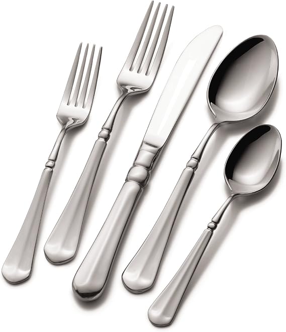 Mikasa 5112171 French Countryside 20-Piece 18/10 Stainless Steel Flatware Set, Service for 4