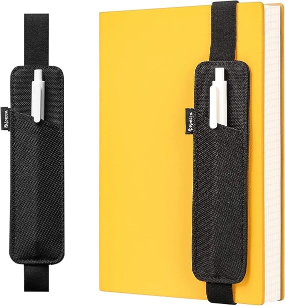 Epessa Pen Holder,Pencil Holder,Pen Sleeve Case Pouch for Journals | Notebooks,Books,Rigid Tablet Covers,Hold 2 or 3 Pens,Adjustable Elastic Band,Detachable
