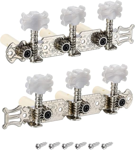 PATIKIL Guitar Tuning Keys Tuners Single Hole 3L 3R,1 Set,White