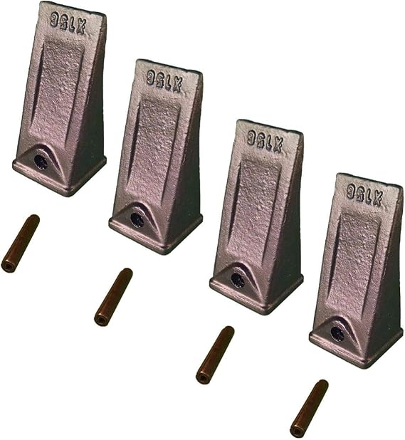 4 - Hensley Style Mini Excavator Standard Dirt Bucket Teeth & Pins - X156S, P156