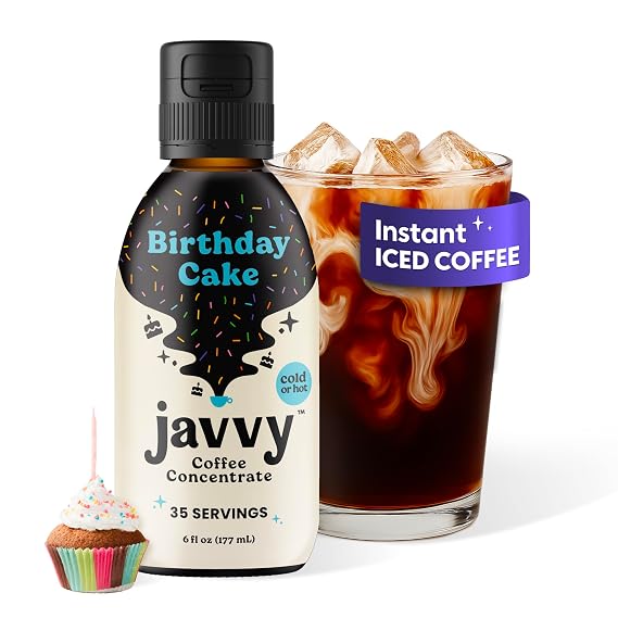 Javvy Cold Brew Coffee Concentrate Instant Coffee, Birthday Cake