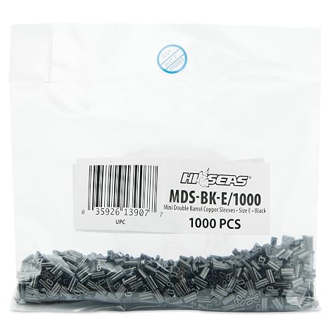 HI-SEAS Mini Double Barrel Copper Sleeves, 0.8 mm ID, 1.6 mm OD, 5.0 mm Length, Black, 1000 pc