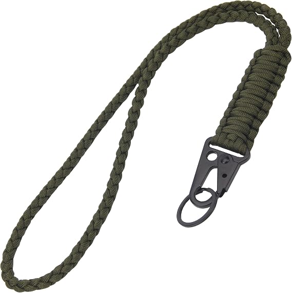 Heavy Duty Paracord Lanyard Keychain, Paracord Necklace Cell Phone Keychain Whistles Wrist Braided Strap